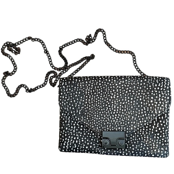Loeffler Randall Handbags - Loeffler Randall Black And White Ryder Chain Crossbody Bag, 8” X 6”, 49” Strap